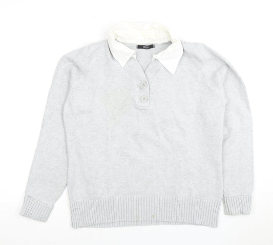 Womens UK Size 16 Marks and Spencer Grey Henley Jumper