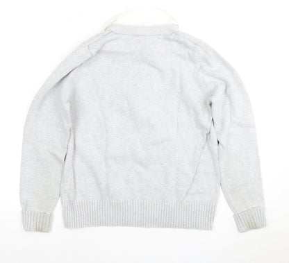 Womens UK Size 16 Marks and Spencer Grey Henley Jumper