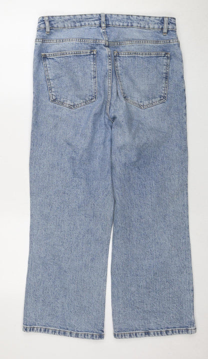 Womens UK Size 4 ASOS DESIGN  Wide-Leg Blue Jeans