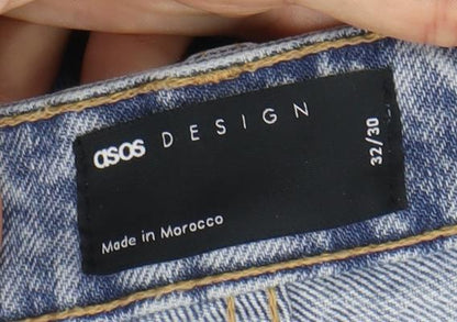 Womens UK Size 4 ASOS DESIGN  Wide-Leg Blue Jeans