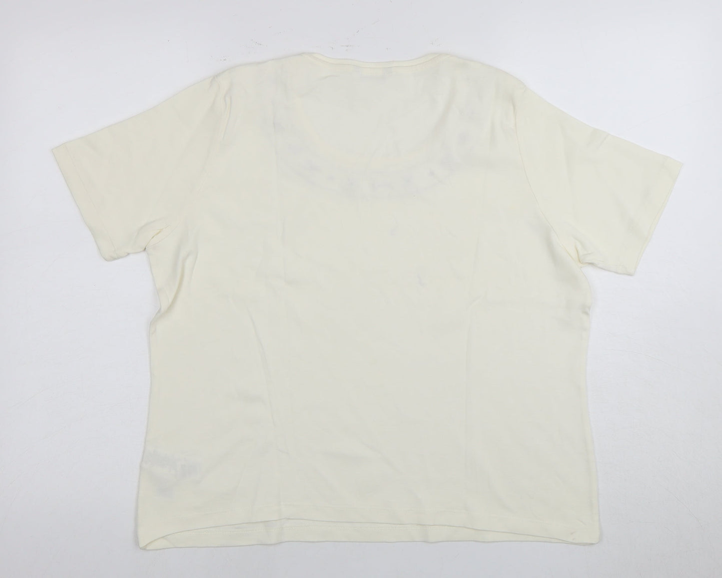 Womens UK Size 16 Marks and Spencer Ivory Basic T-Shirt