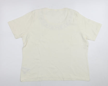 Womens UK Size 16 Marks and Spencer Ivory Basic T-Shirt