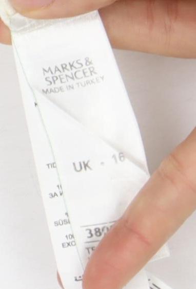 Womens UK Size 16 Marks and Spencer Ivory Basic T-Shirt