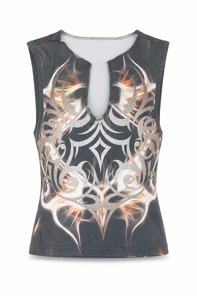 Womens UK Size M No Data Multicoloured Cropped Tank