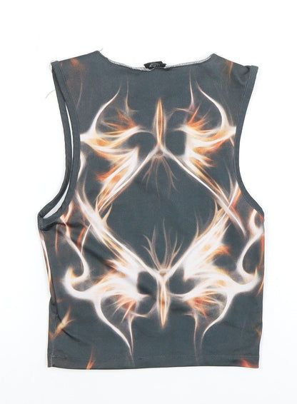 Womens UK Size M No Data Multicoloured Cropped Tank