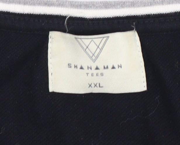Shanaman Tees Men's Black 2XL T-Shirt Logo Accent