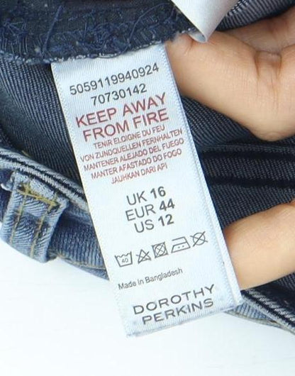 Dorothy Perkins Women's Blue Skinny Jeans Size 16