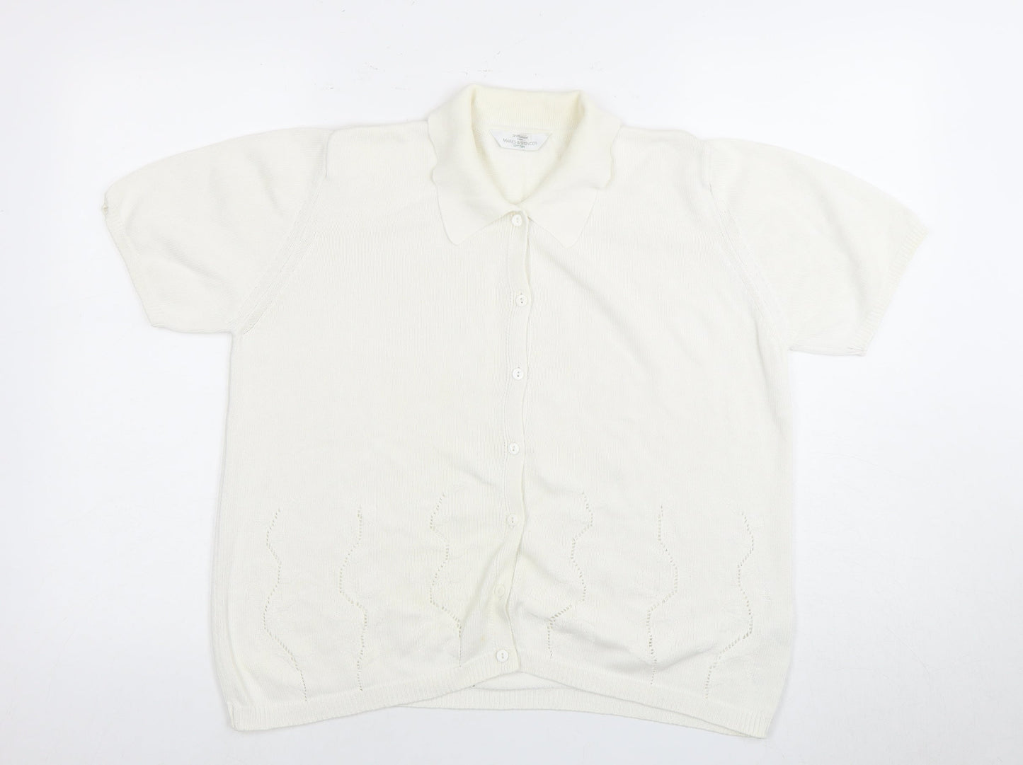 Womens UK Size 16 Marks and Spencer Ivory Cardigan Jumper