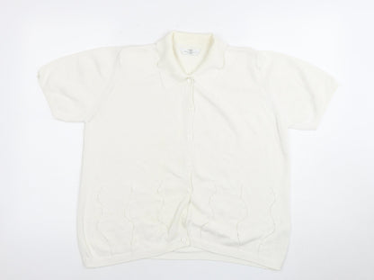 Womens UK Size 16 Marks and Spencer Ivory Cardigan Jumper