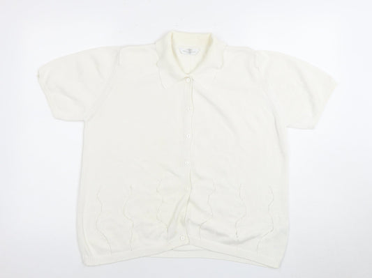 Womens UK Size 16 Marks and Spencer Ivory Cardigan Jumper