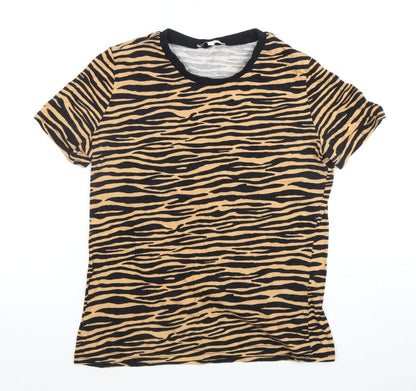Womens UK Size 10 Warehouse Multicoloured Basic T-Shirt