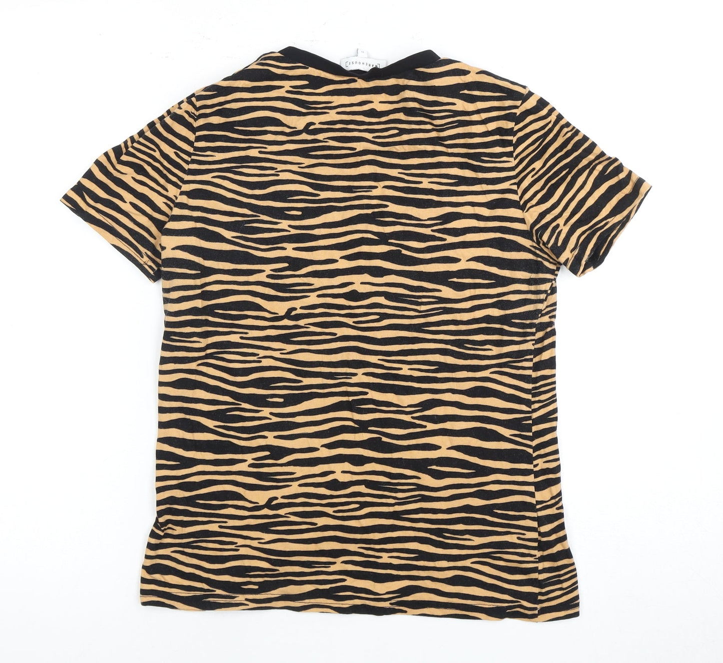 Womens UK Size 10 Warehouse Multicoloured Basic T-Shirt