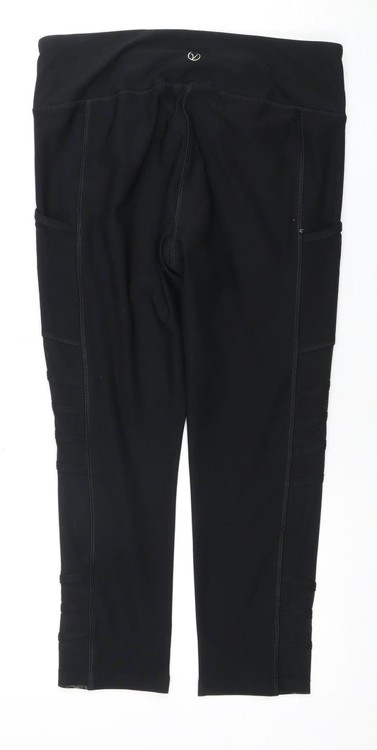 VOGO Women's Black Cropped Leggings - Medium