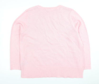 Womens UK Size 20 Bonmarché Pink Pullover Jumper