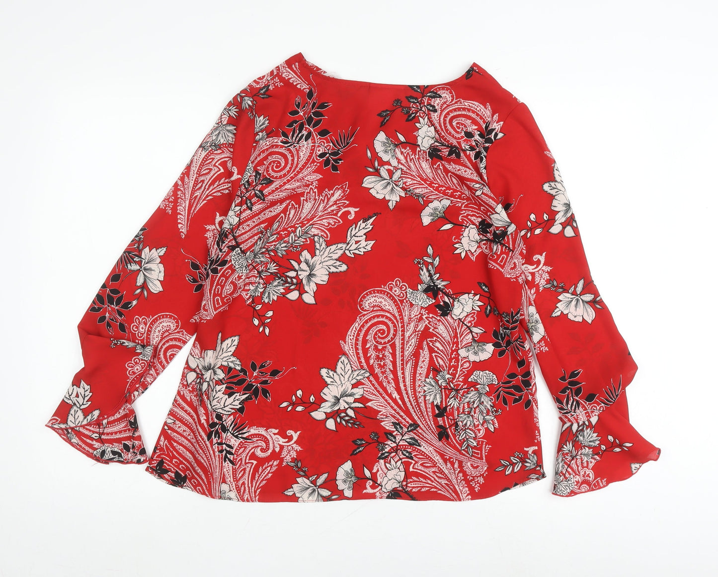 Womens UK Size 12 Wallis Red Basic Blouse