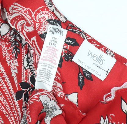 Womens UK Size 12 Wallis Red Basic Blouse
