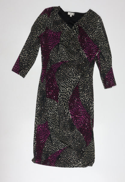 CC Women's Multicoloured Dress, Size M, 3/4 Sleeve
