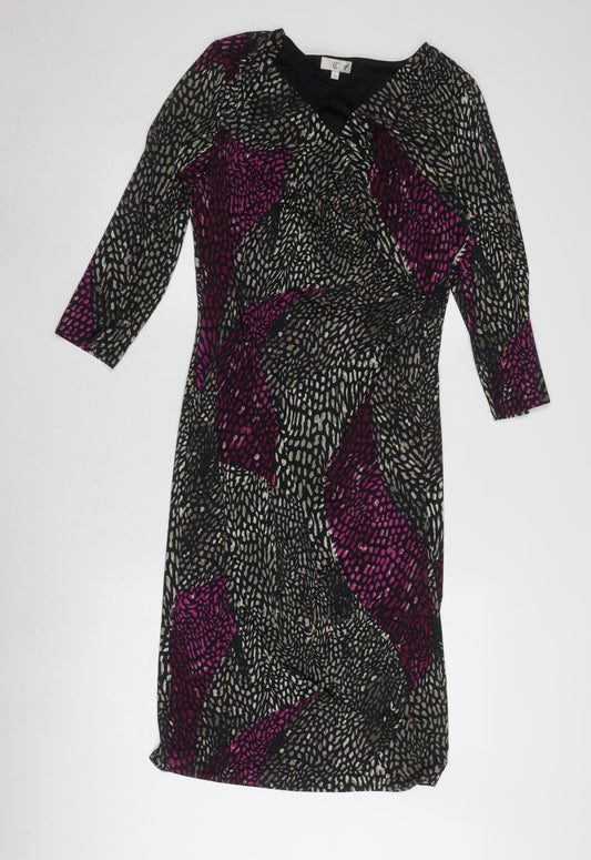 CC Women's Multicoloured Dress, Size M, 3/4 Sleeve