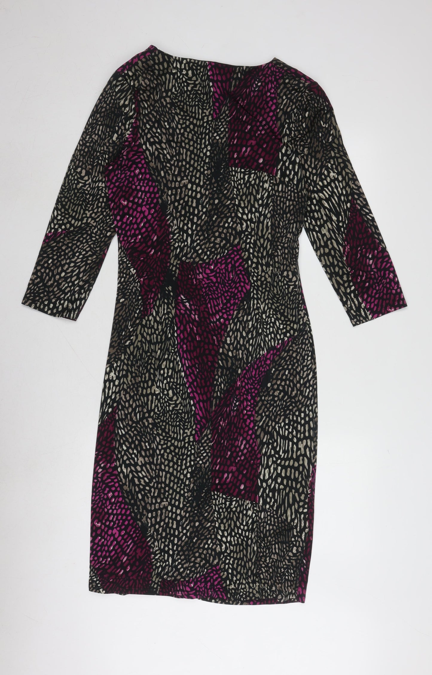 CC Women's Multicoloured Dress, Size M, 3/4 Sleeve