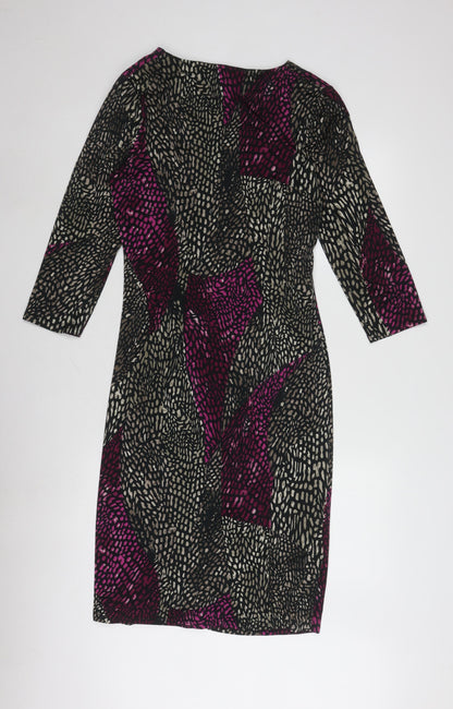 CC Women's Multicoloured Dress, Size M, 3/4 Sleeve