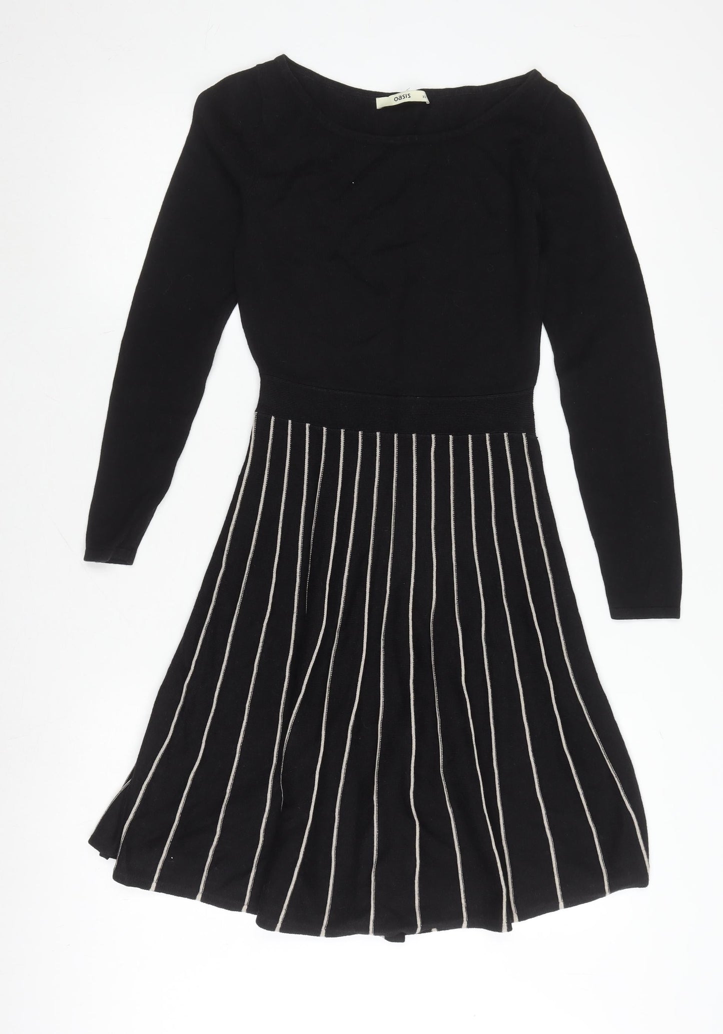 Oasis Women's Black Striped Dress XS