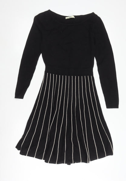 Oasis Women's Black Striped Dress XS