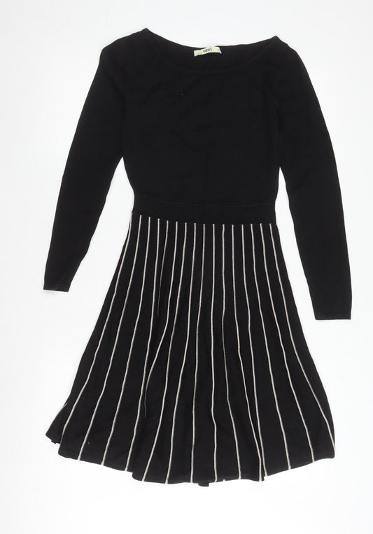 Oasis Women's Black Striped Dress XS