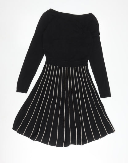 Oasis Women's Black Striped Dress XS
