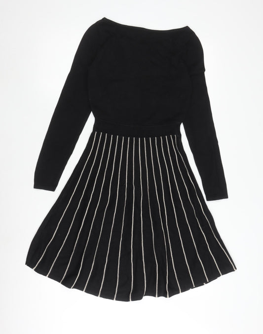 Oasis Women's Black Striped Dress XS