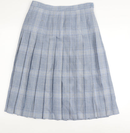 EWM Women's Blue Wool Pleated Midi Skirt Size 14