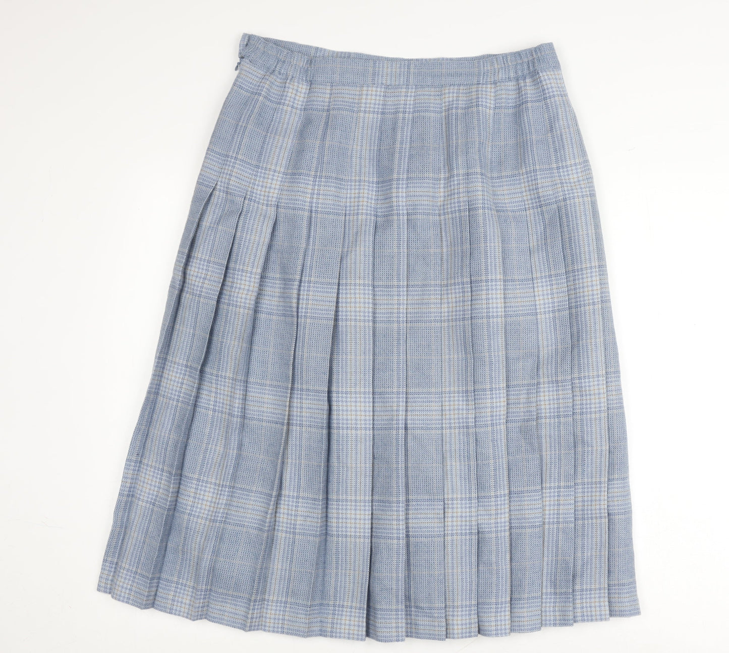 EWM Women's Blue Wool Pleated Midi Skirt Size 14