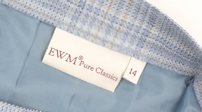 EWM Women's Blue Wool Pleated Midi Skirt Size 14