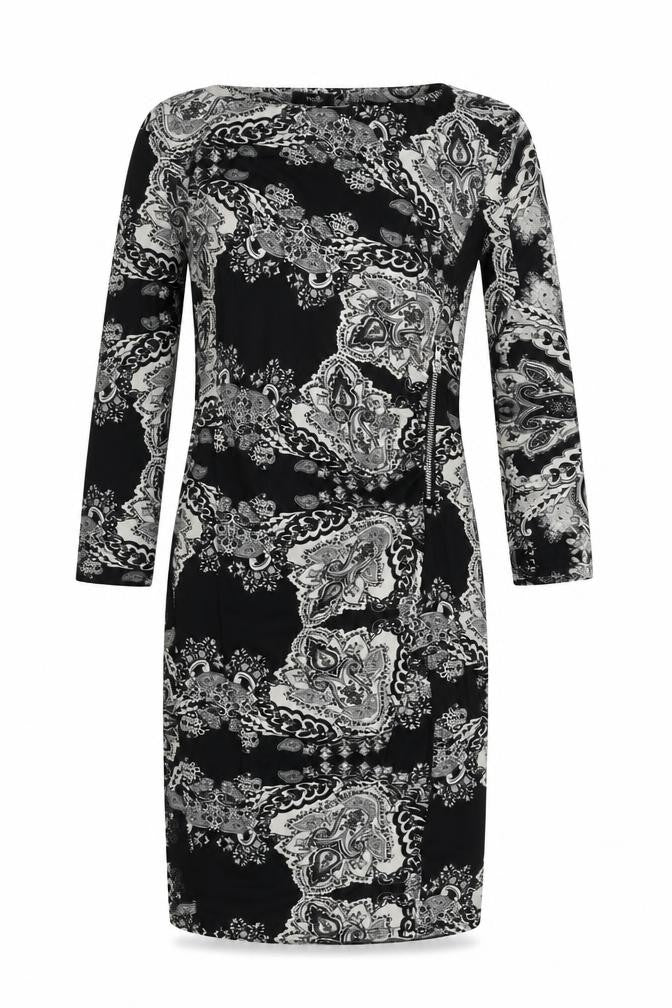 Wallis Womens Dress Black Paisley Shift Size 10