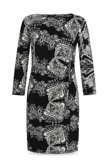 Wallis Womens Dress Black Paisley Shift Size 10
