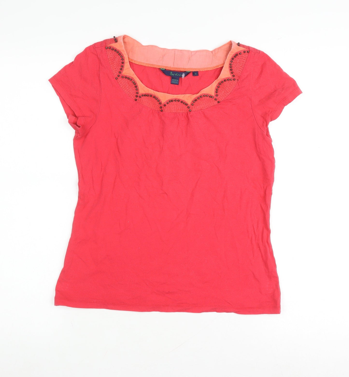 Womens UK Size 10 Boden Red Basic Blouse