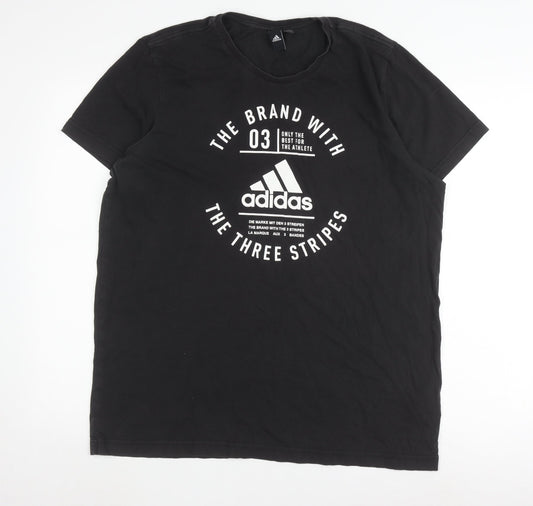 Adidas Men's Black Medium Graphic T-Shirt