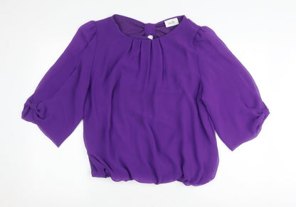 Womens UK Size L Wallis Purple Basic Blouse