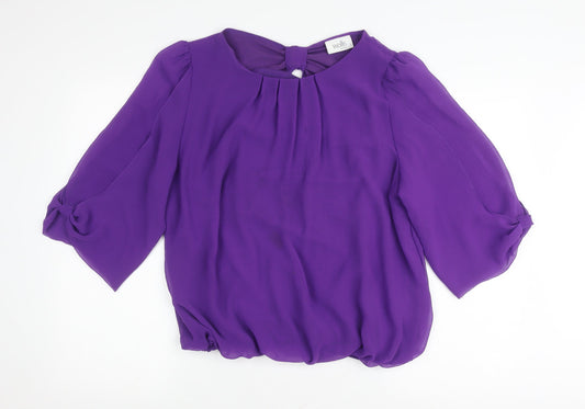 Womens UK Size L Wallis Purple Basic Blouse
