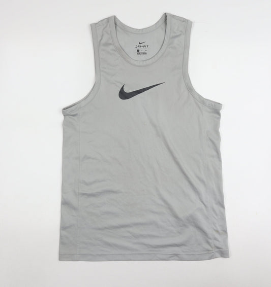 Nike Men's Grey Tank Top S - Lightweight Sportswear