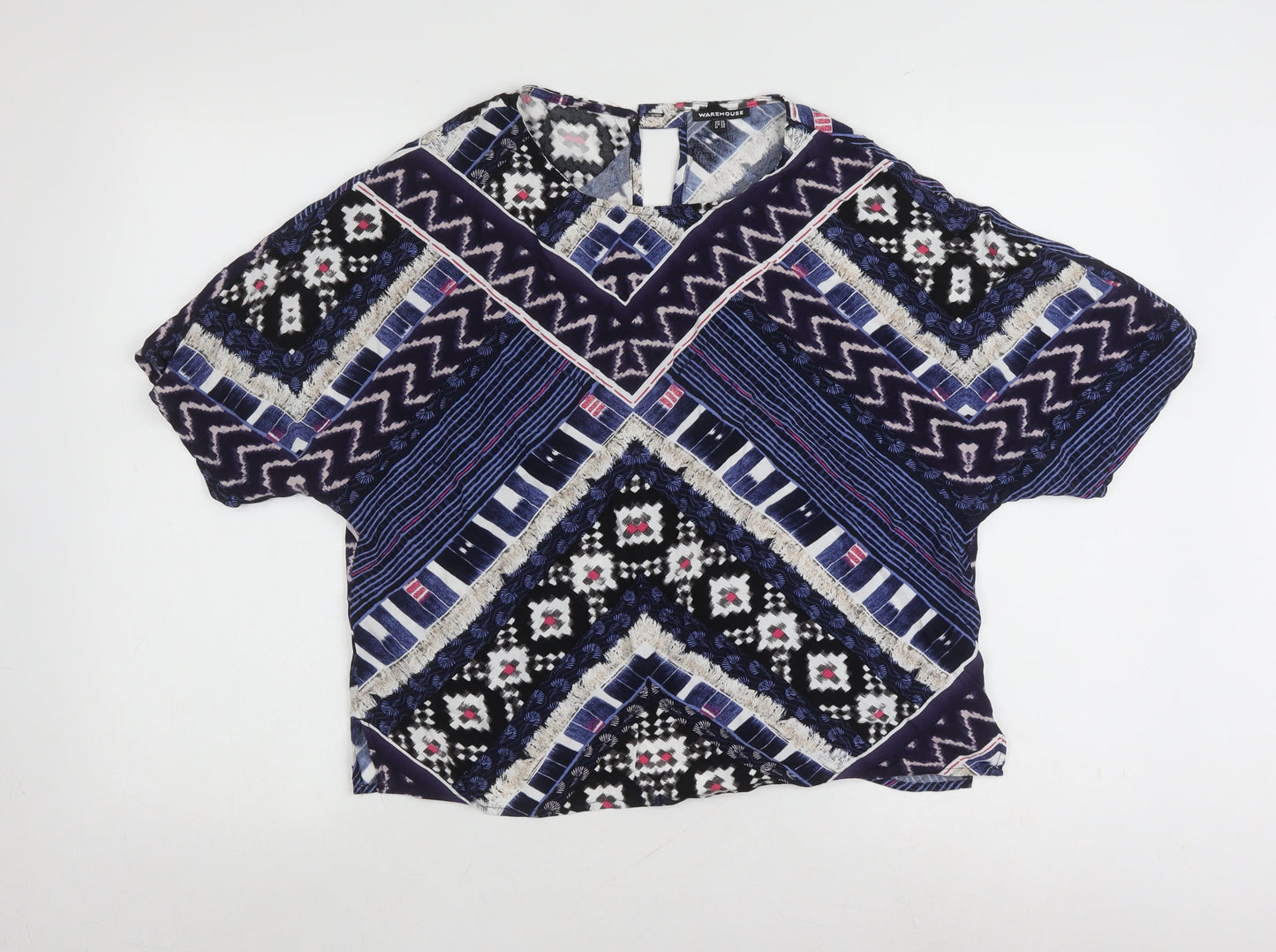 Womens UK Size 10 Warehouse Multicoloured Basic Blouse