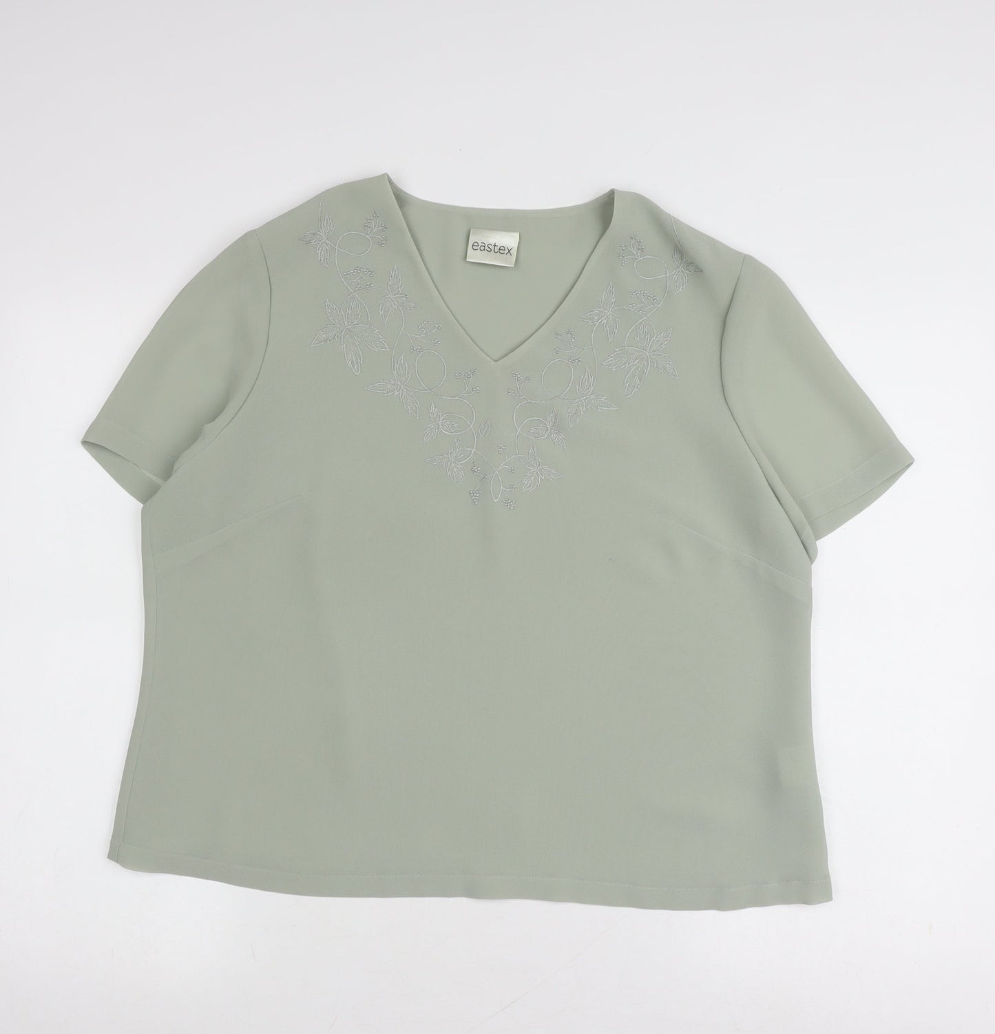 Womens UK Size 16 Eastex Green Basic Blouse