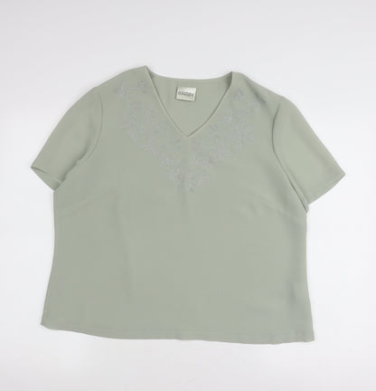 Womens UK Size 16 Eastex Green Basic Blouse
