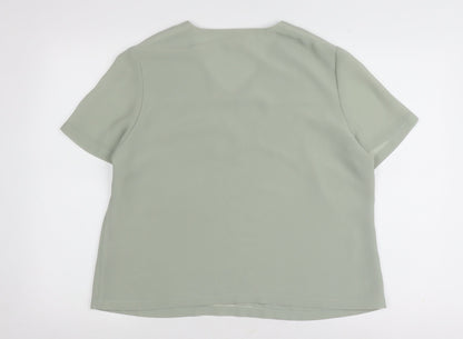 Womens UK Size 16 Eastex Green Basic Blouse