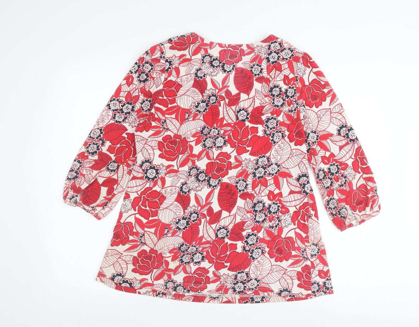 Womens UK Size 12 DASH Red Tunic Blouse