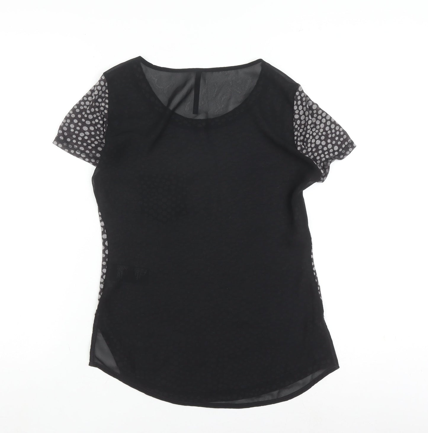 Womens UK Size 8 Karen Millen Black Basic T-Shirt
