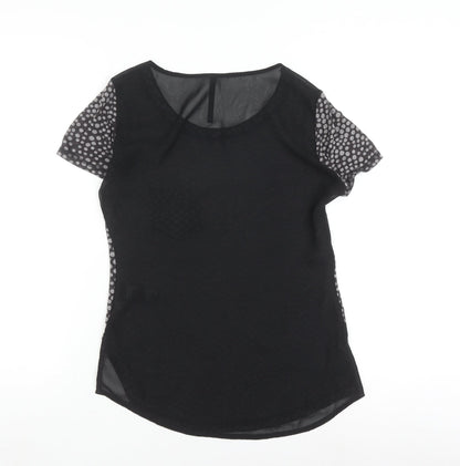 Womens UK Size 8 Karen Millen Black Basic T-Shirt