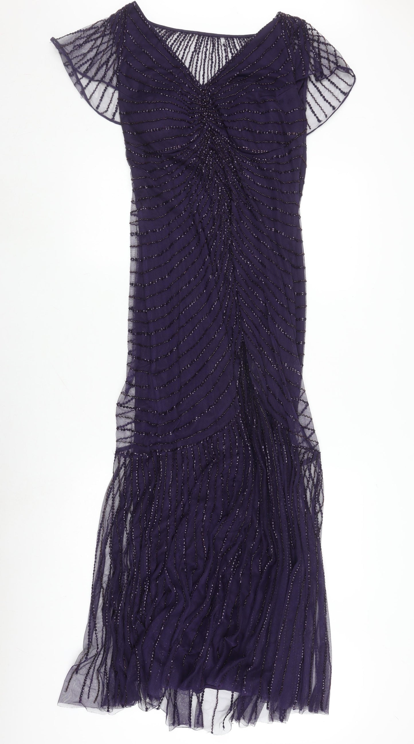 John Lewis Women Purple Midi Dress Size 14