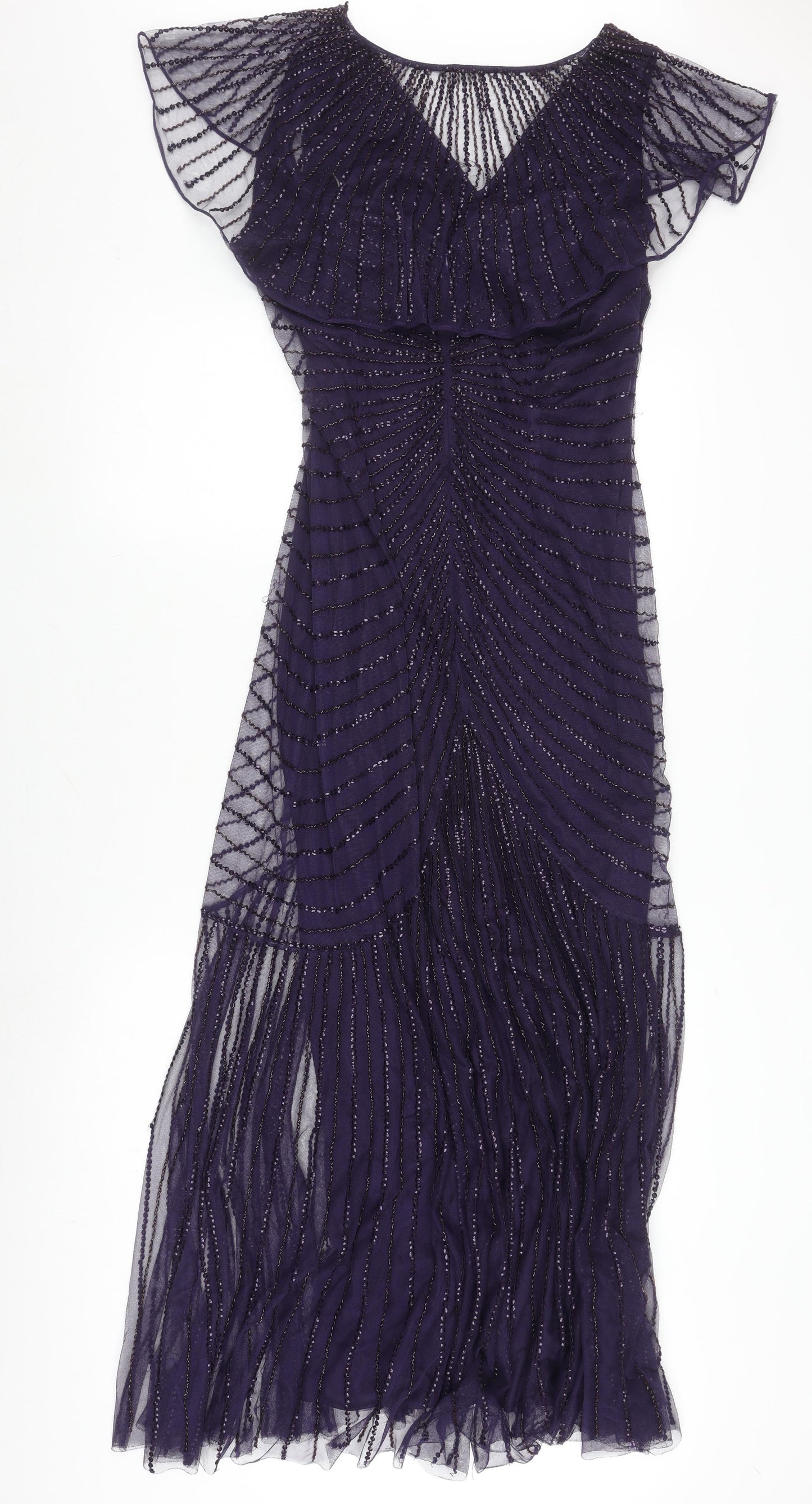 John Lewis Women Purple Midi Dress Size 14