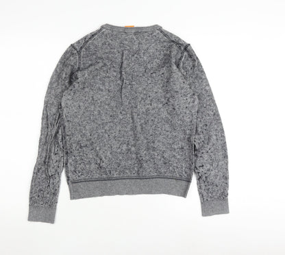 Hugo Boss Grey Pullover Jumper, Unisex L, Crew Neck