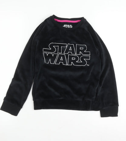 Marks and Spencer Girls Black Star Wars Velour Sweatshirt M